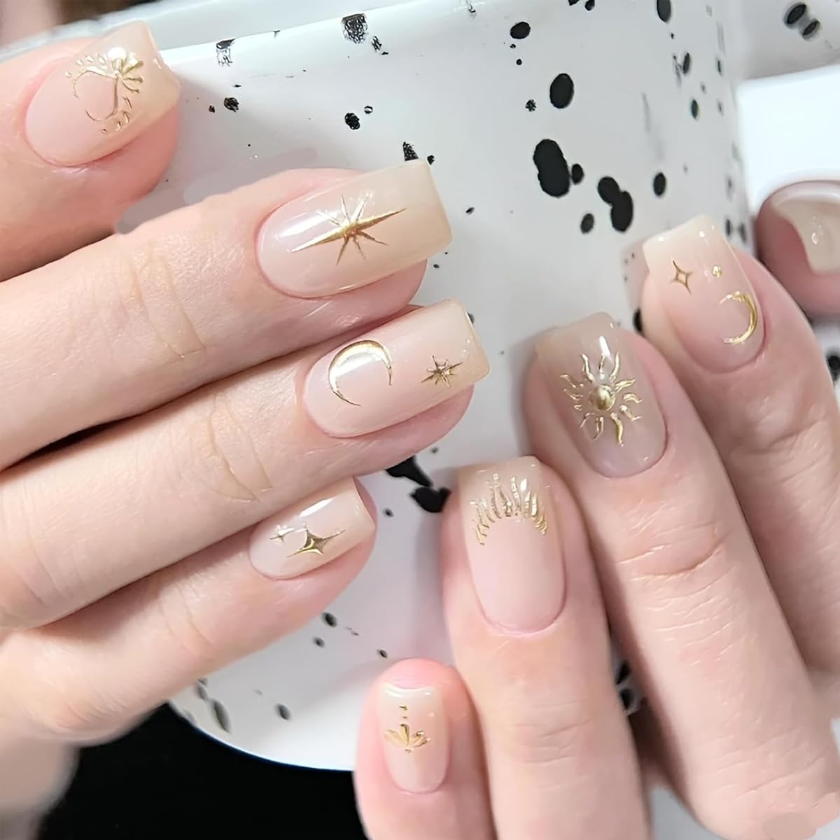 MAYCREATE 9 Sheet 3D Nail Art Decal Charm Stickers Self-Adhesive Embossed Crescent Sun Nail Art Stickers Decals Extension Nail Decal Stickers Nail Art Design Decoration MAYCREATE 9 Sheet 3D Nail Art Decal Charm Stickers Self-Adhesive Embossed Crescent Sun Nail Art Stickers Decals Extension Nail Decal Stickers Nail Art Design Decoration